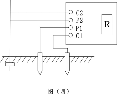 数字接地电阻测试仪测量小于1&Omega;接地电阻时，C2在外侧P2在内侧图